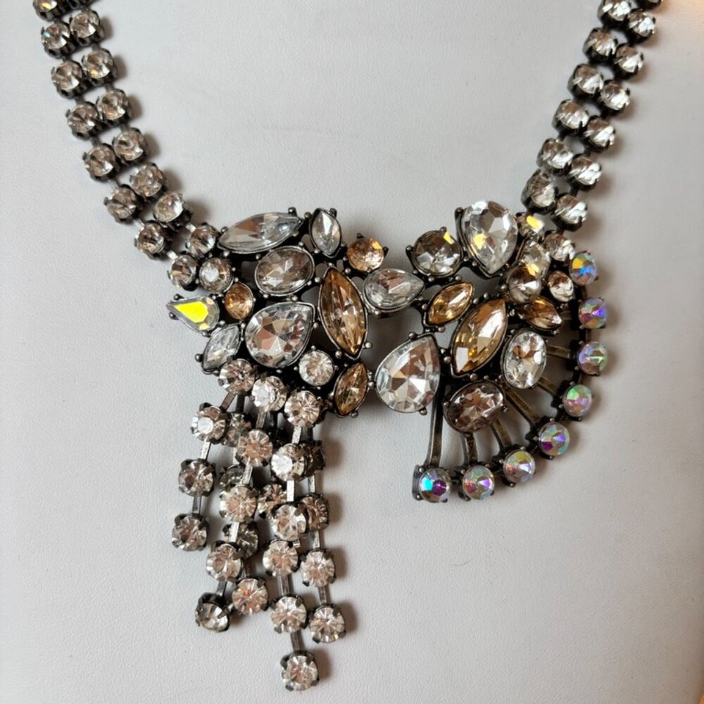 Vintage Rhinestone statement Necklace - Picture 2 of 10